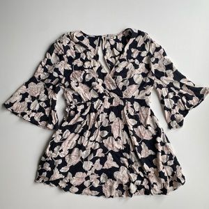 Billabong Faux Wrap Floral Dress Size L